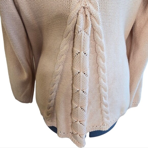 Denim 24/7 Vintage style blush pink lace yoke sweater size 14/16 - Picture 7 of 13